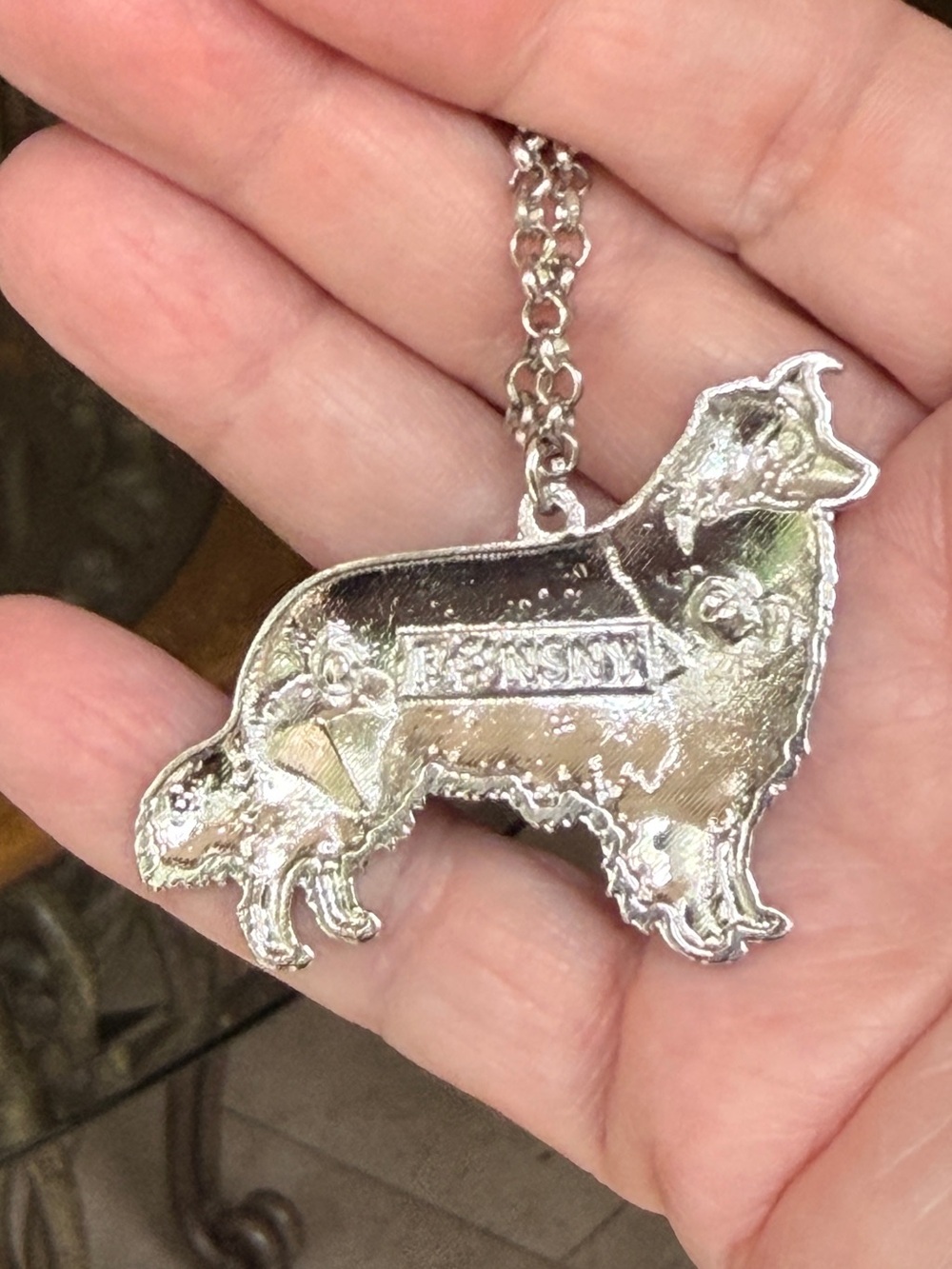Border collie enameled pendant - Picture 4 of 5